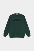 Lockwood Avenue After Midnight heavyweight dark green crewneck sweatshirt with black embroidered chest lettering