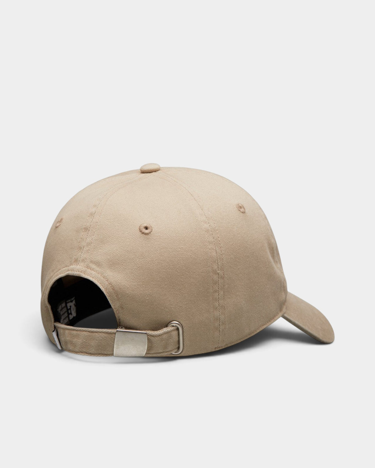 Lockwood Avenue DC Shoes Patch It cap in sandy khaki washed cotton twill with an adjustable metal strapback closure.