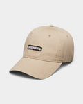 Lockwood Avenue DC Shoes Patch It cap in sandy khaki washed cotton twill with a curved brim and woven logo patch