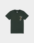 Lockwood Avenue DC Shoes youth crew neck t-shirt in dark green cotton jersey with a skeleton handplant graphic print