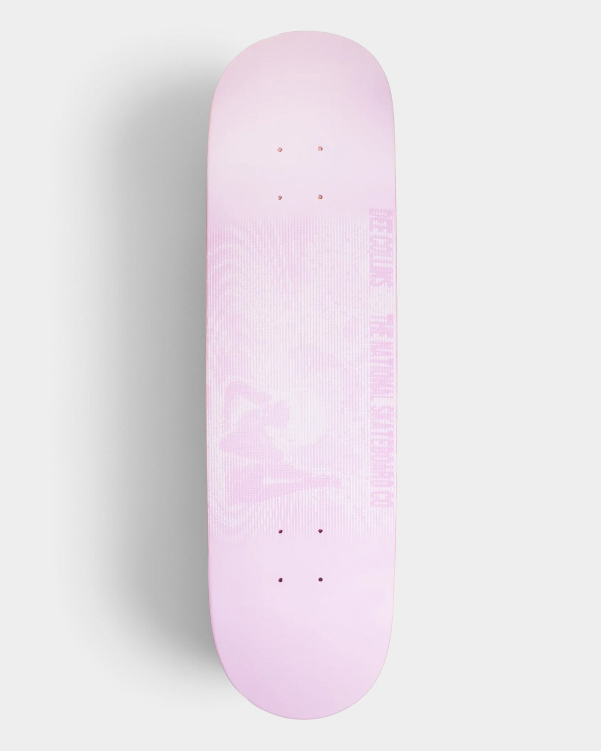 Lockwood Avenue The National Skateboard Co. Dee Collins Ethereal 8.5 inch skateboard deck in light pink with graphic.