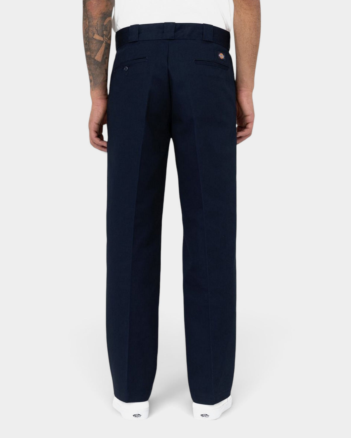 Back view of Dickies 874 work pants in dark navy worn by a person, available at Lockwood Avenue.