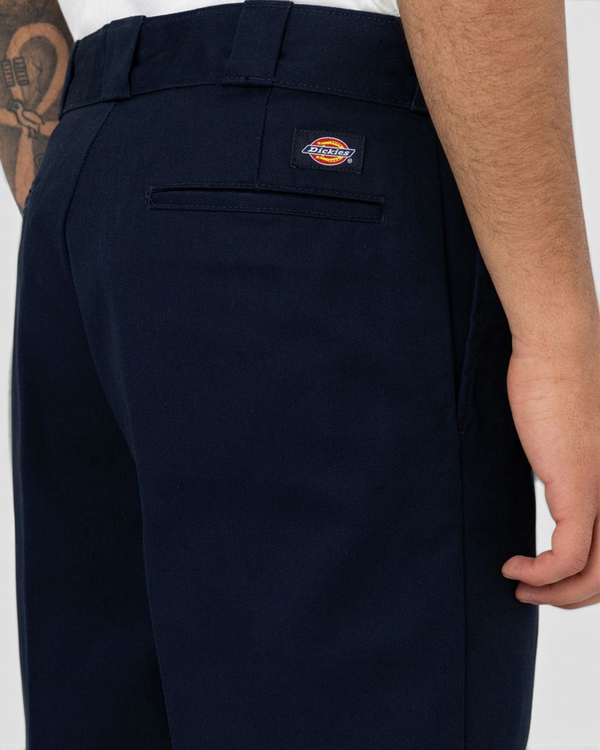 Lockwood Avenue dark navy Dickies 874 work pants featuring a rear pocket and branded logo patch