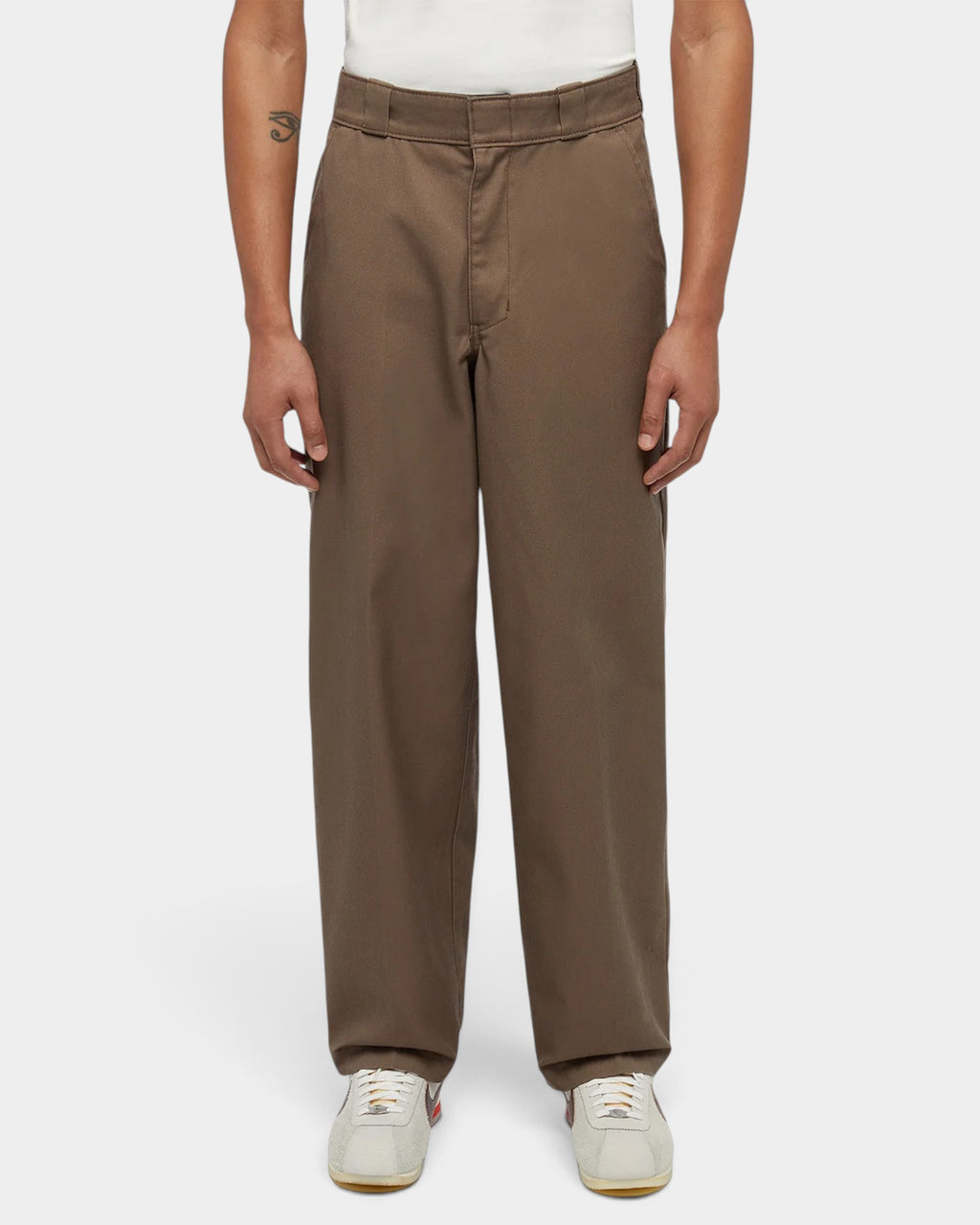 Lockwood Avenue Dickies 247 loose fit brown poly-cotton work pants with belt loops and welt pockets