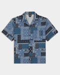 Lockwood Avenue Dickies Glandorf short-sleeve shirt in blue with an all-over bandana print and open revere collar.