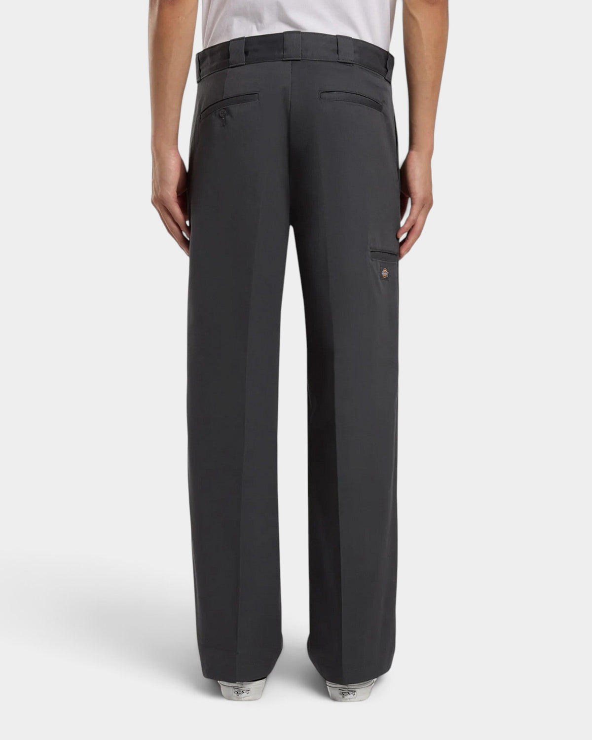 Lockwood Avenue Dickies 247 loose work pants in charcoal grey cotton twill with back welt pockets and woven label.