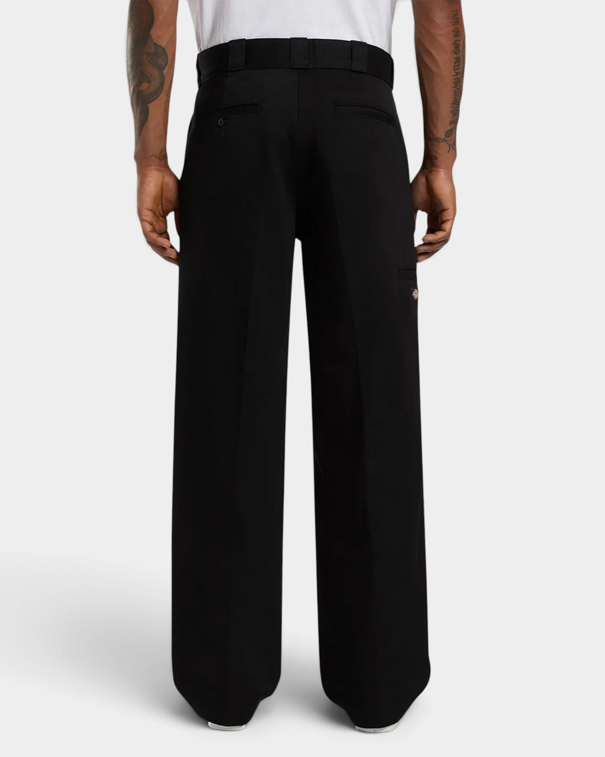 Lockwood Avenue Dickies 247 loose fit black cotton twill work pants with back pockets and crease detail