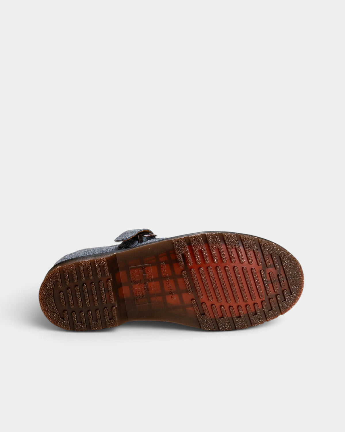 Lockwood Avenue Dr. Martens T-bar shoe showing the flexible two-tone DMS sole with signature grooving and tread