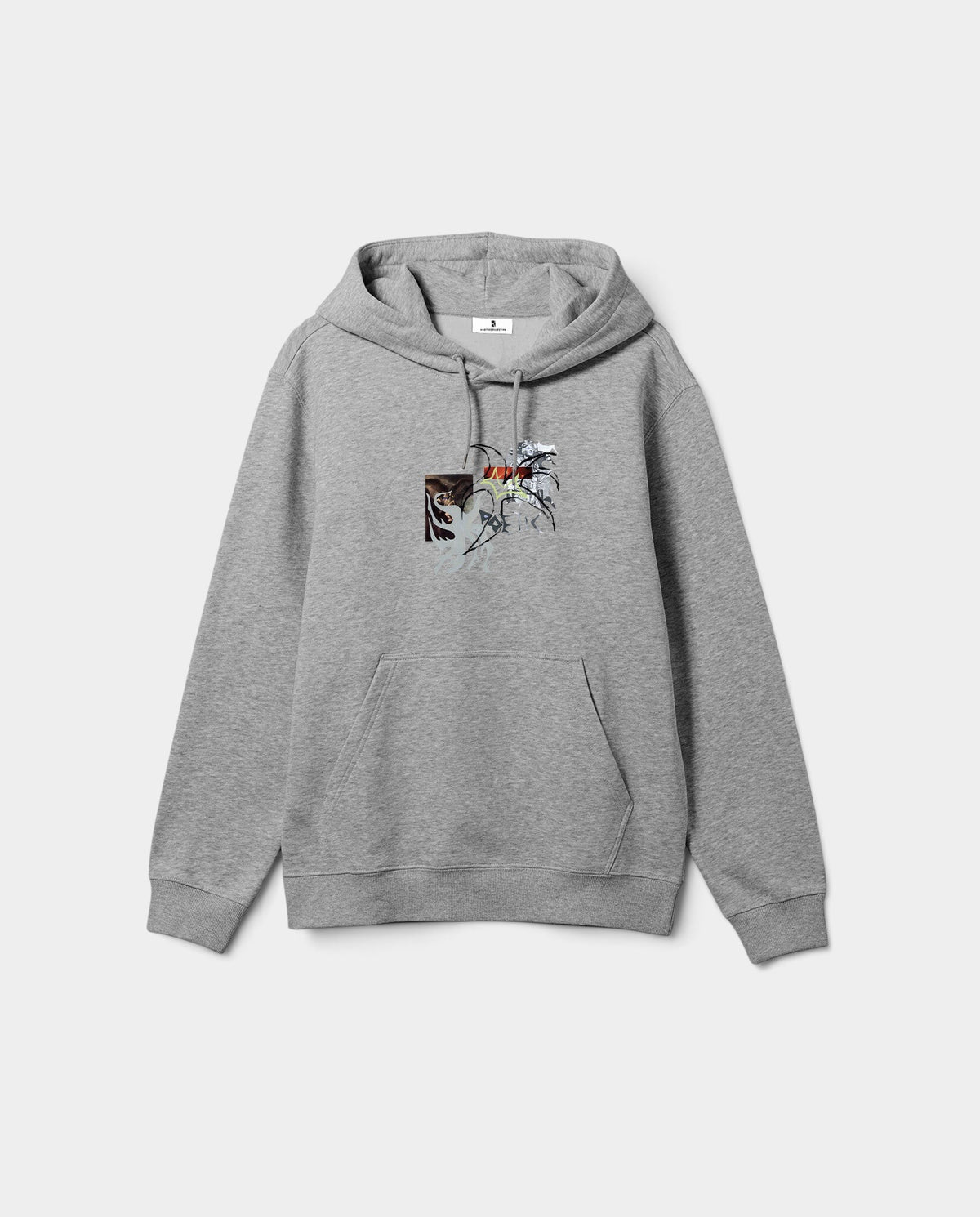 Lockwood Avenue heather gray cotton-blend pullover hoodie featuring a Tom Botwid eagle collage graphic on the chest.