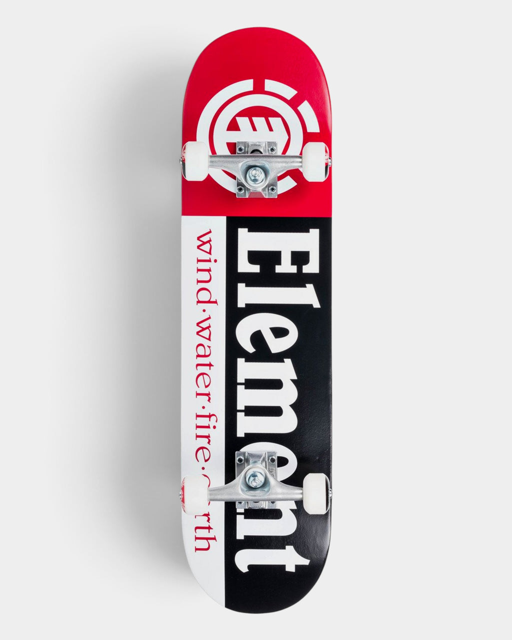 Lockwood Avenue Element Section 7.75 inch complete skateboard with red, black, and white graphic deck