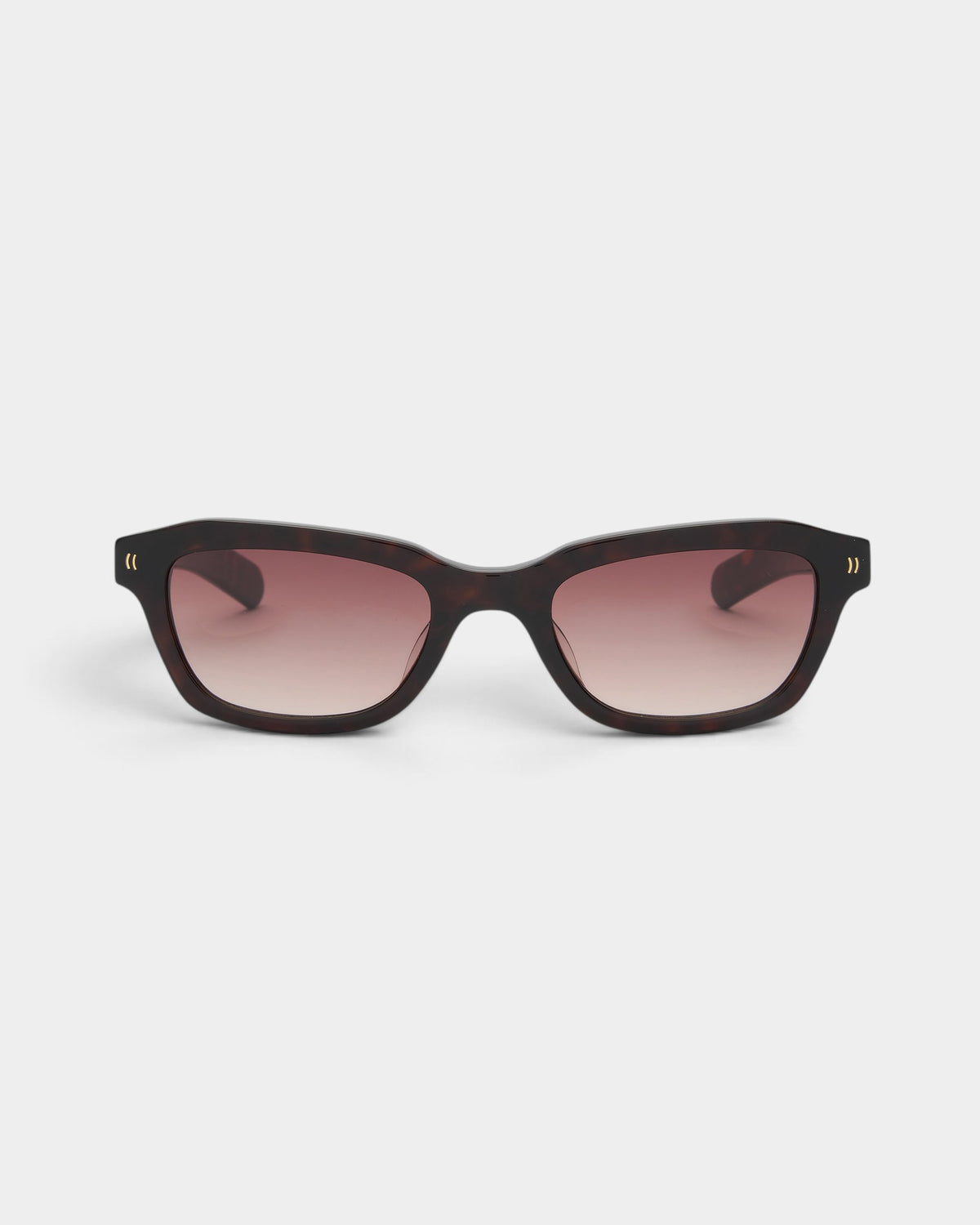 Lockwood Avenue Flatlist Clint rectangular sunglasses in dark tortoise acetate with brown gradient Carl Zeiss lenses.
