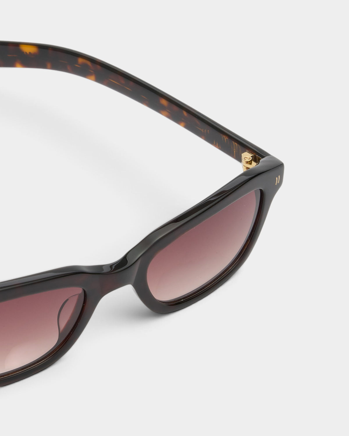 Lockwood Avenue Flatlist Clint rectangular sunglasses in dark tortoise acetate with brown gradient Carl Zeiss lenses.