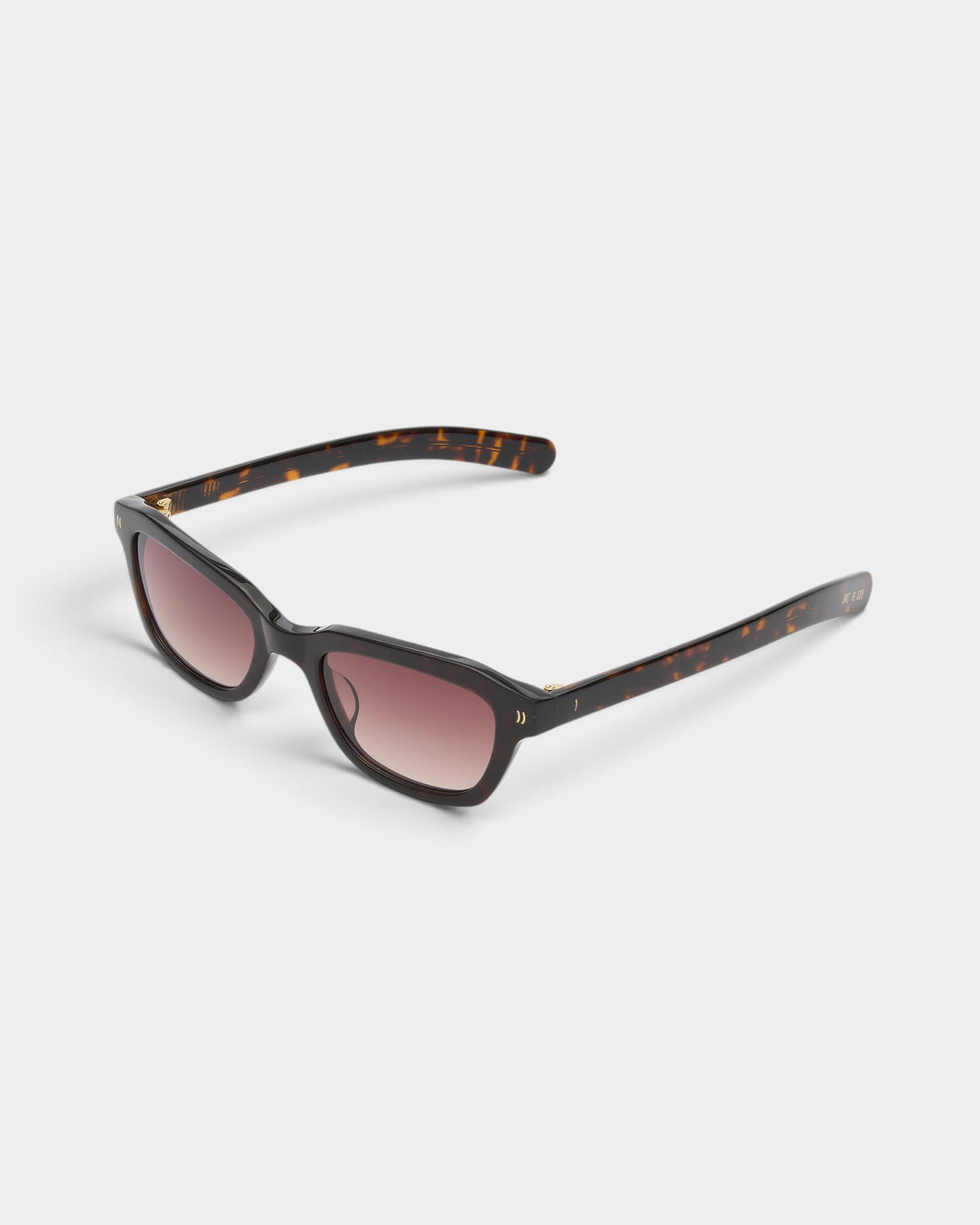 Lockwood Avenue Flatlist Clint rectangular sunglasses in dark tortoise acetate with brown gradient Carl Zeiss lenses.