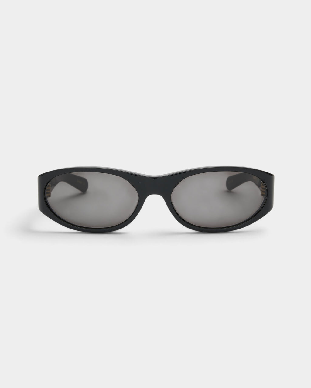 Lockwood Avenue Flatlist Eddie Kyu sunglasses with a wide black Italian acetate frame and solid black Zeiss lenses.