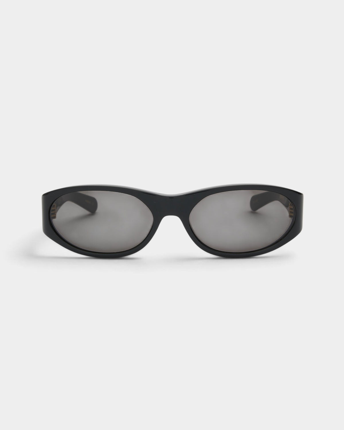 Lockwood Avenue Flatlist Eddie Kyu sunglasses with a wide black Italian acetate frame and solid black Zeiss lenses.
