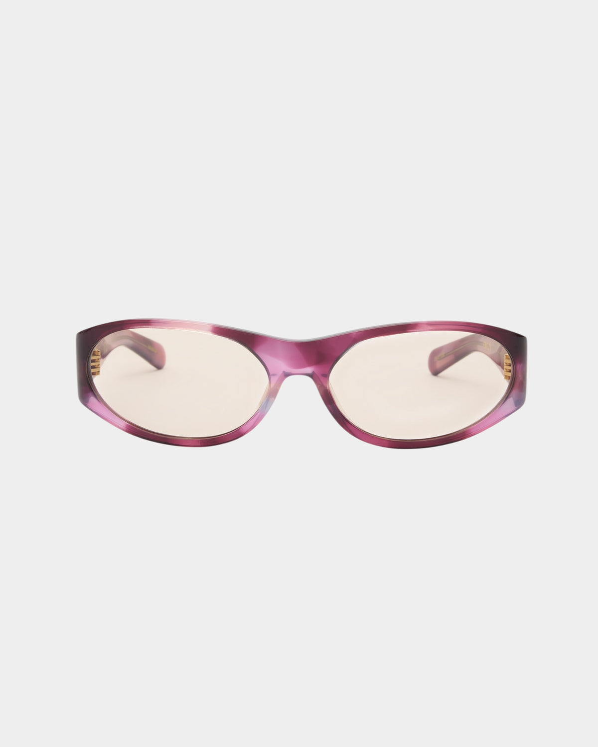 Lockwood Avenue Flatlist Eddie Kyu sunglasses in fantasy pink acetate with peach-tinted Carl Zeiss blue light lenses.