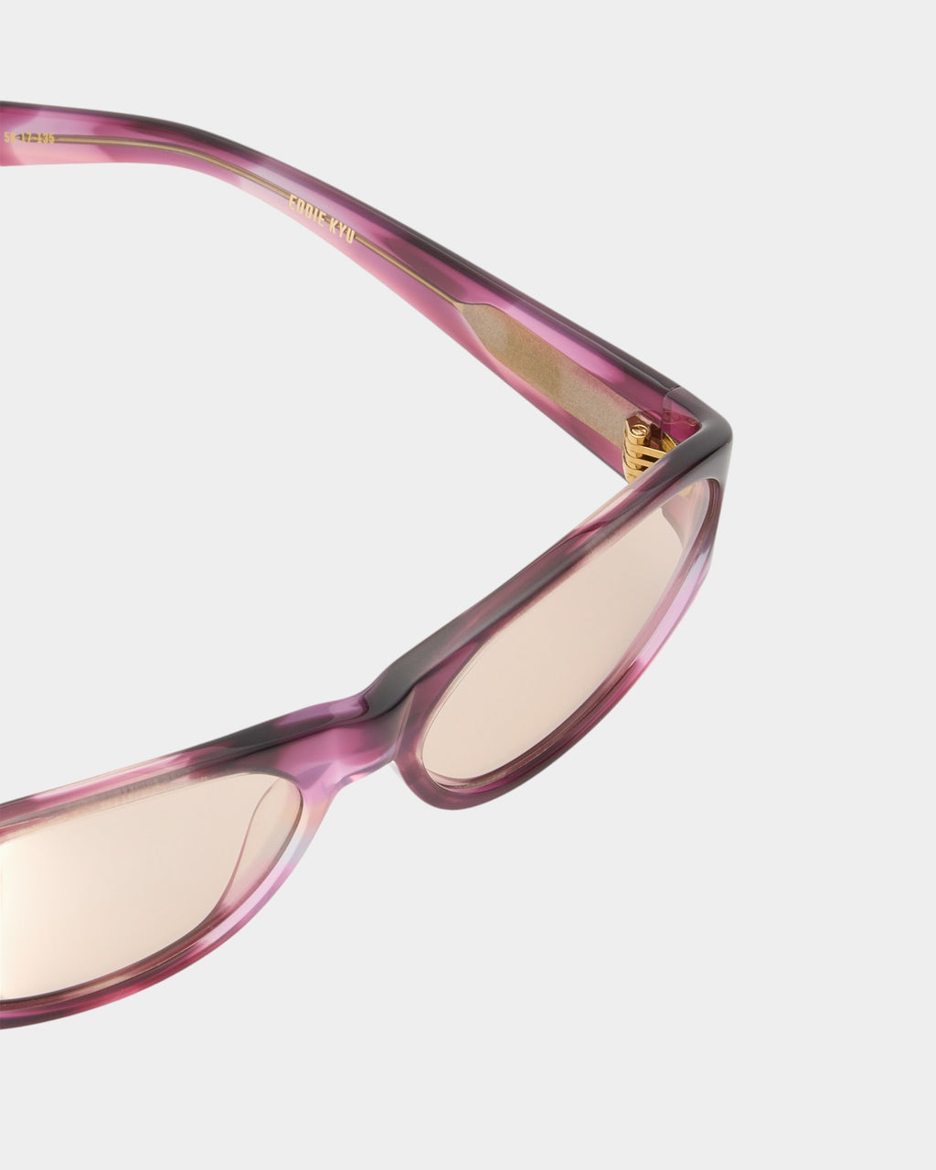 Lockwood Avenue Flatlist Eddie Kyu sunglasses in fantasy pink Italian acetate with peach-tinted Carl Zeiss lenses.