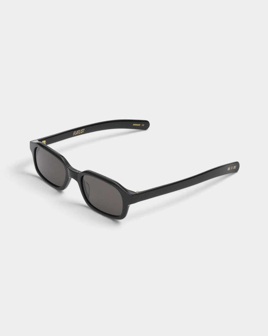 Lockwood Avenue Flatlist Hanky slim rectangular black acetate sunglasses with Carl Zeiss lenses