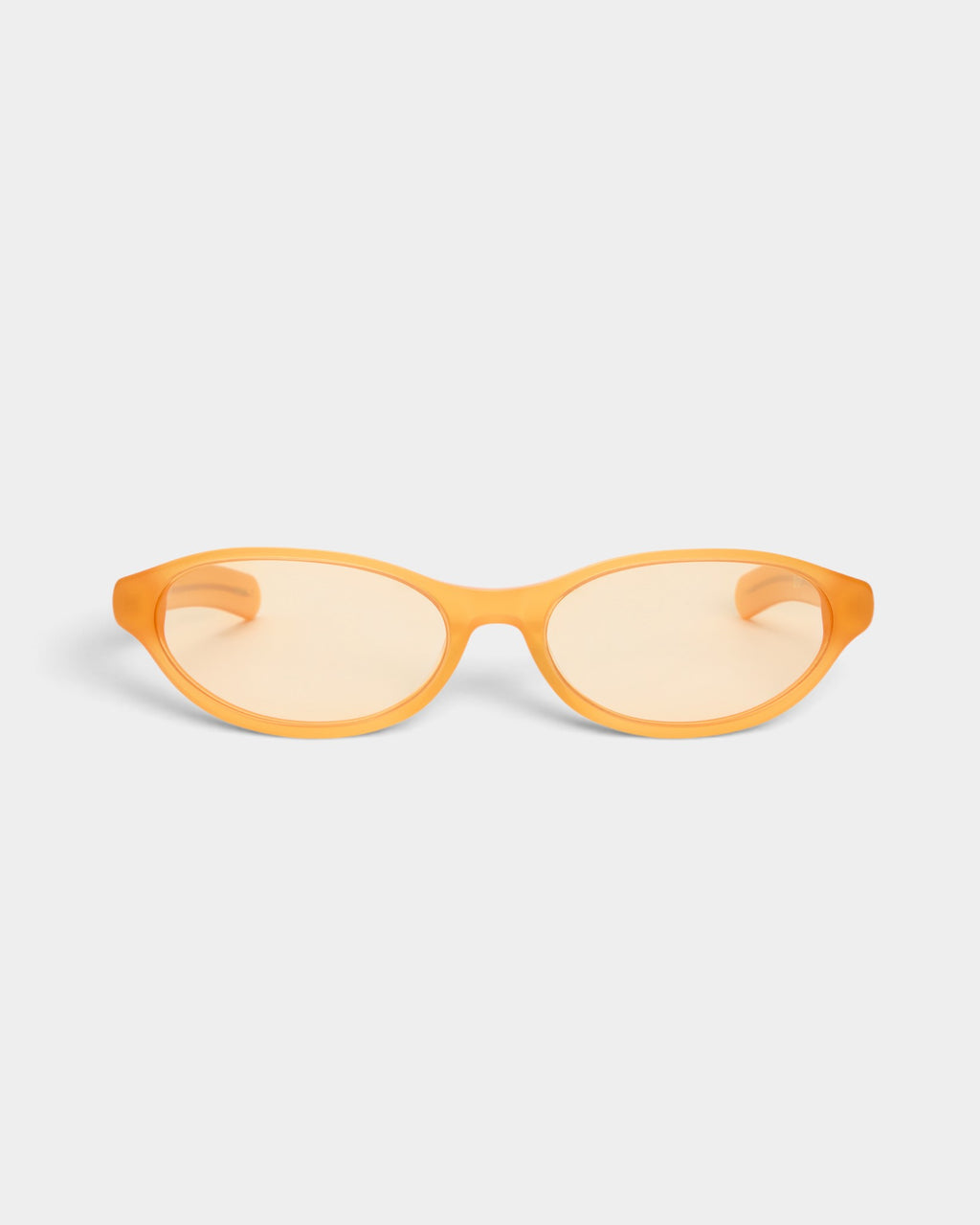 Lockwood Avenue Flatlist Olympia sunglasses in orange Italian acetate with matching orange Carl Zeiss lenses.