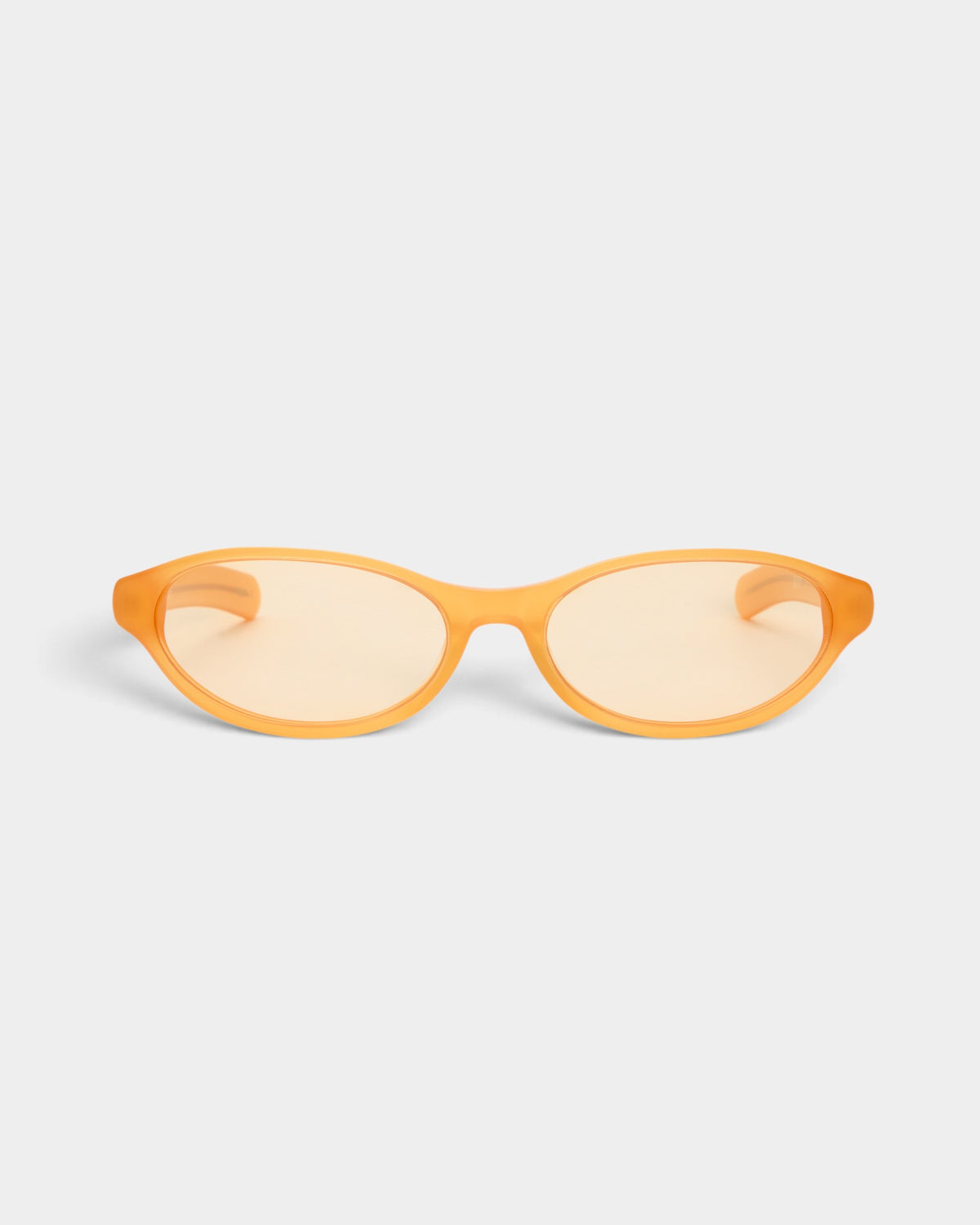 Lockwood Avenue Flatlist Olympia sunglasses in orange Italian acetate with matching orange Carl Zeiss lenses.
