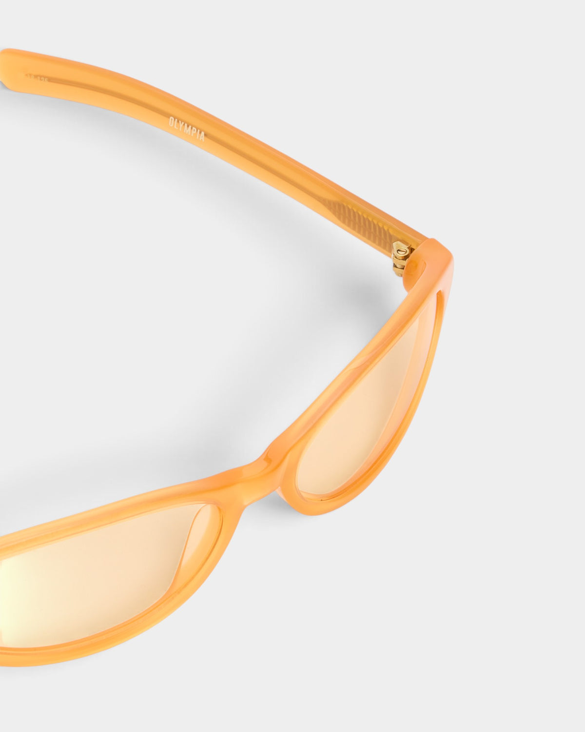Lockwood Avenue Flatlist Olympia sunglasses in orange Italian acetate with matching orange Carl Zeiss lenses.