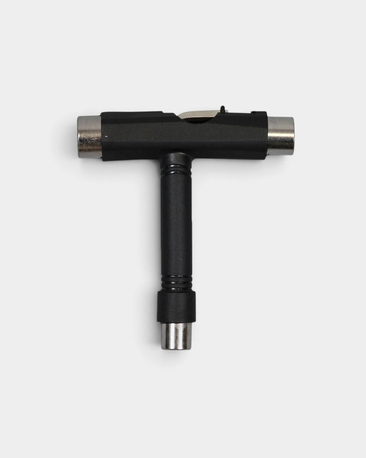 Lockwood Avenue G-Tool black T-shaped skateboard tool with three metal sockets and a pull-out Phillips Allen key