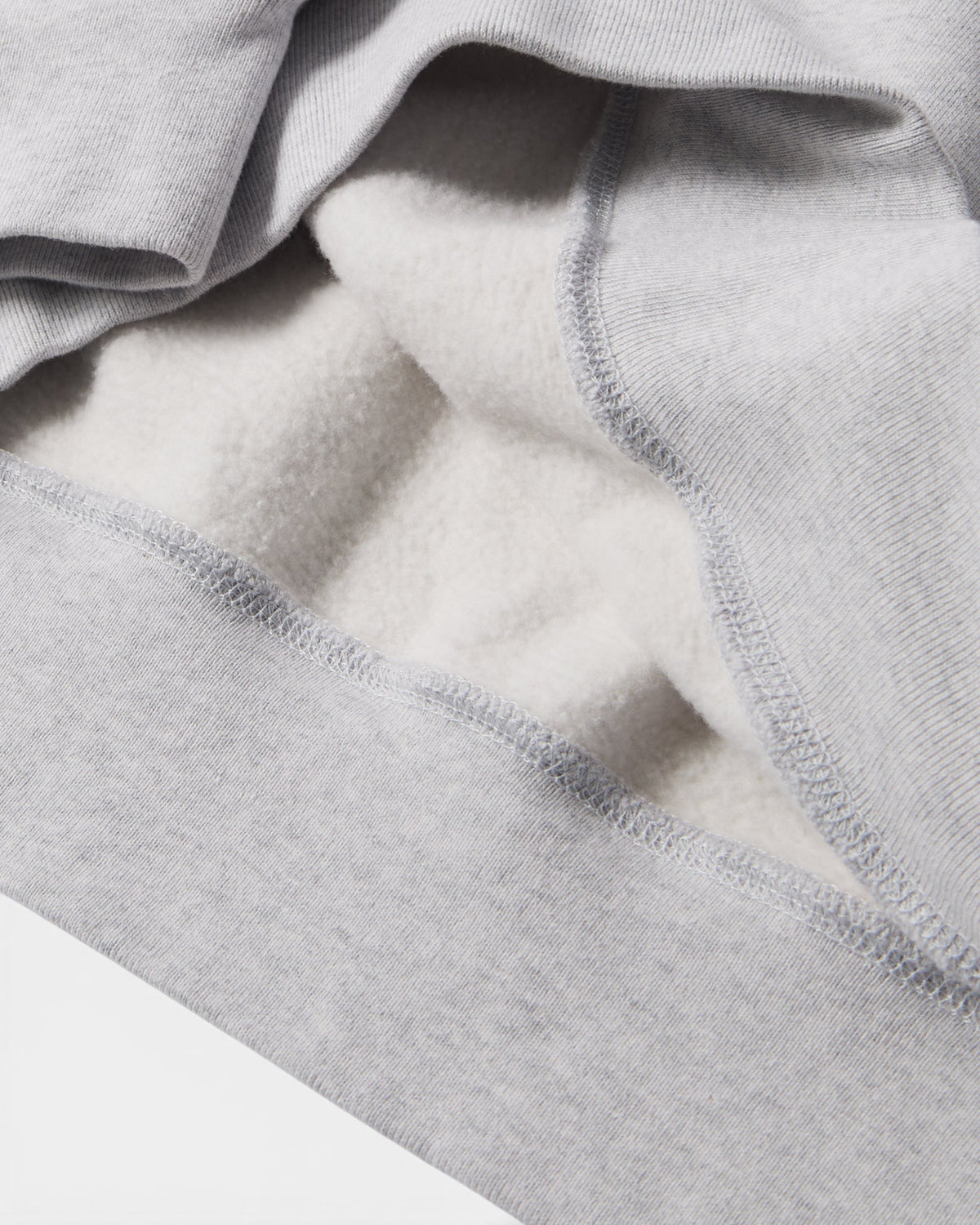 Lockwood Avenue by Parra crewneck sweatshirt showing the soft brushed fleece interior lining in light grey cotton