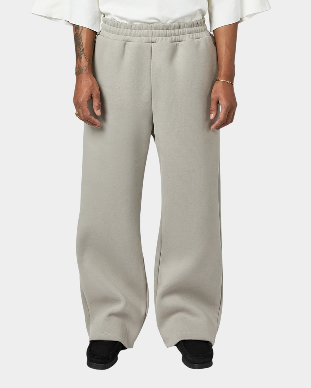 Lockwood Avenue Seventh V2 Stacks pants in grey French Terry cotton with a straight leg and elasticated waistband.