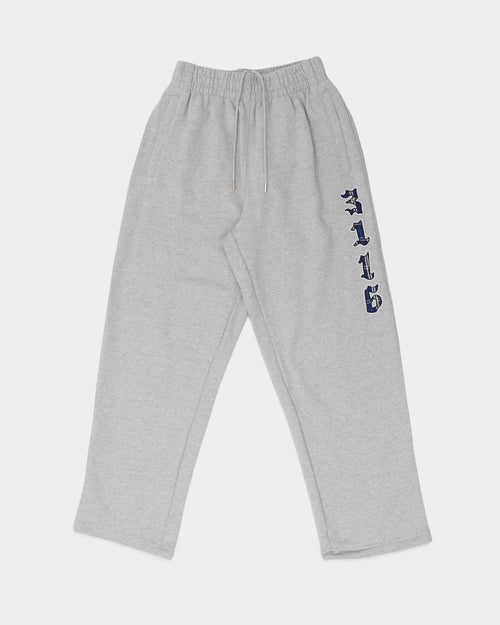 Lockwood Avenue always do what you should do grey relaxed fit sweatpants with 3116 branding and straight open hem