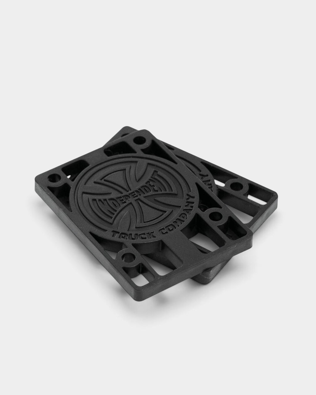 Lockwood Avenue Independent 1/4 inch black skateboard riser pads with embossed logo for truck clearance