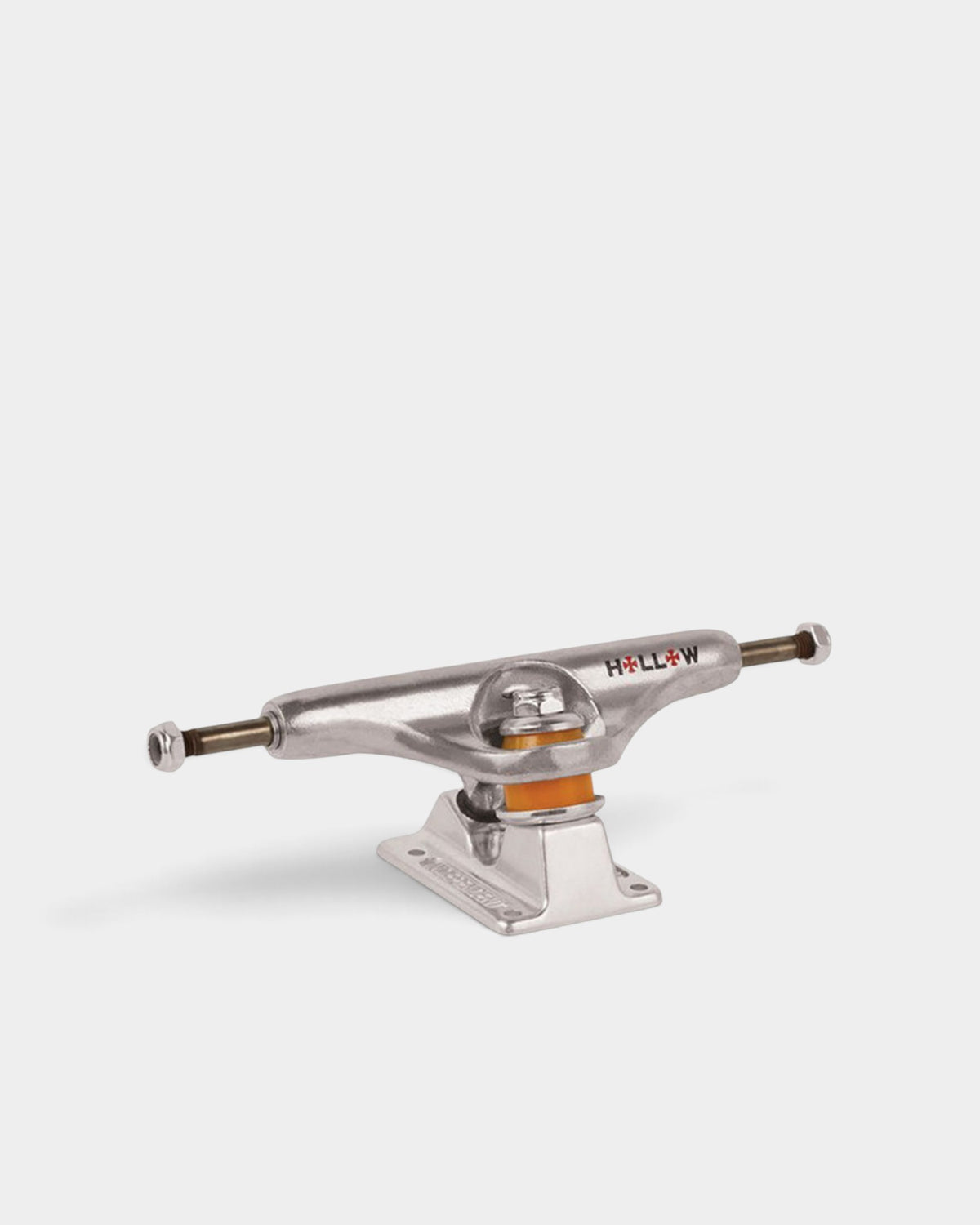 Lockwood Avenue Independent Stage 11 Hollow skateboard truck in silver aluminum with orange bushings