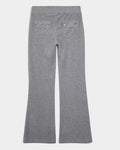 Lockwood Avenue Juicy Couture silver marl velour flare joggers with back popper pockets and low-rise fit