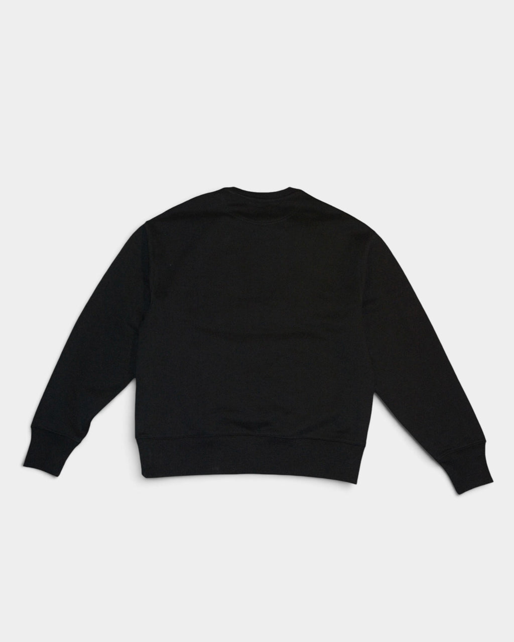 Lockwood Avenue Kawamura Hōyō black heavy organic cotton crewneck sweatshirt, back view with ribbed hem and cuffs.
