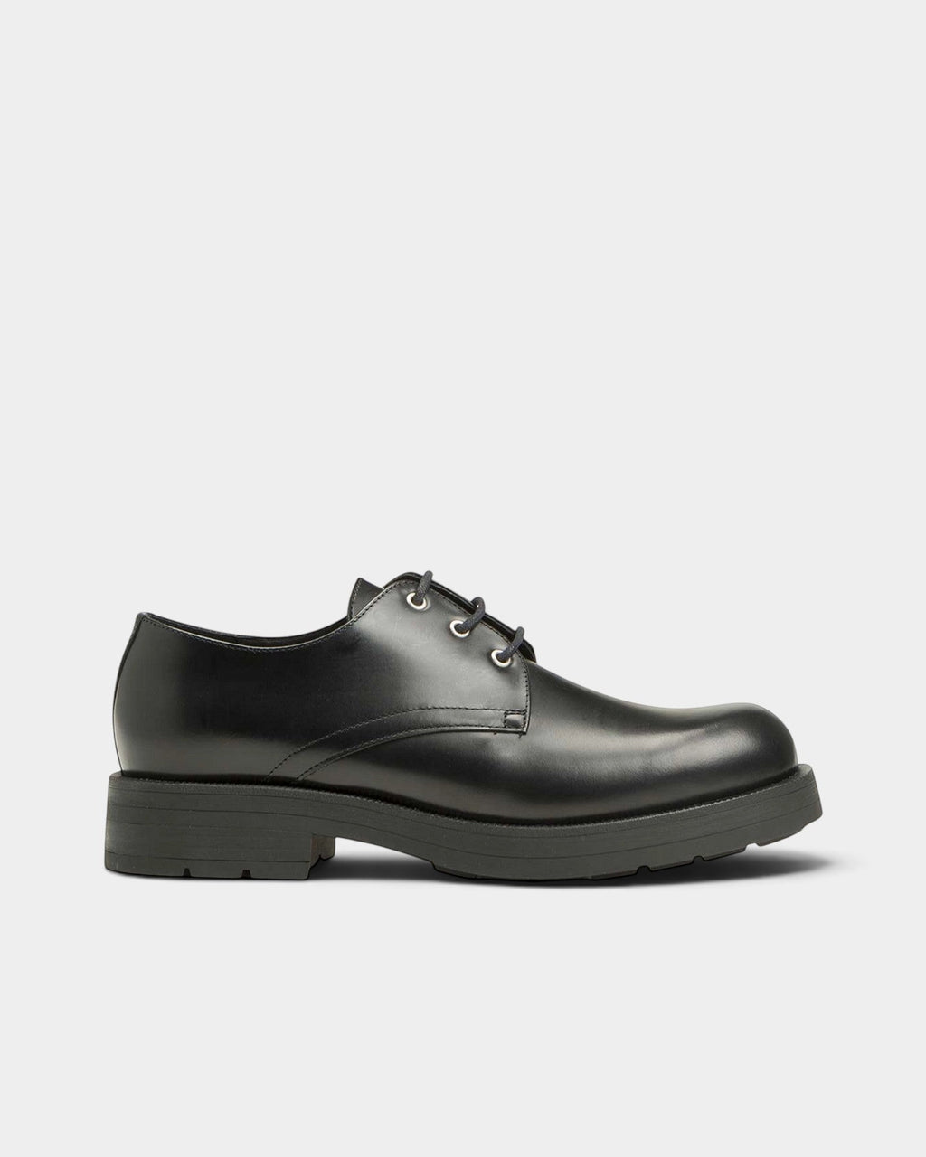 Lockwood Avenue Kleman Chemin black leather derby shoes with a thick durable sole and lace-up closure.
