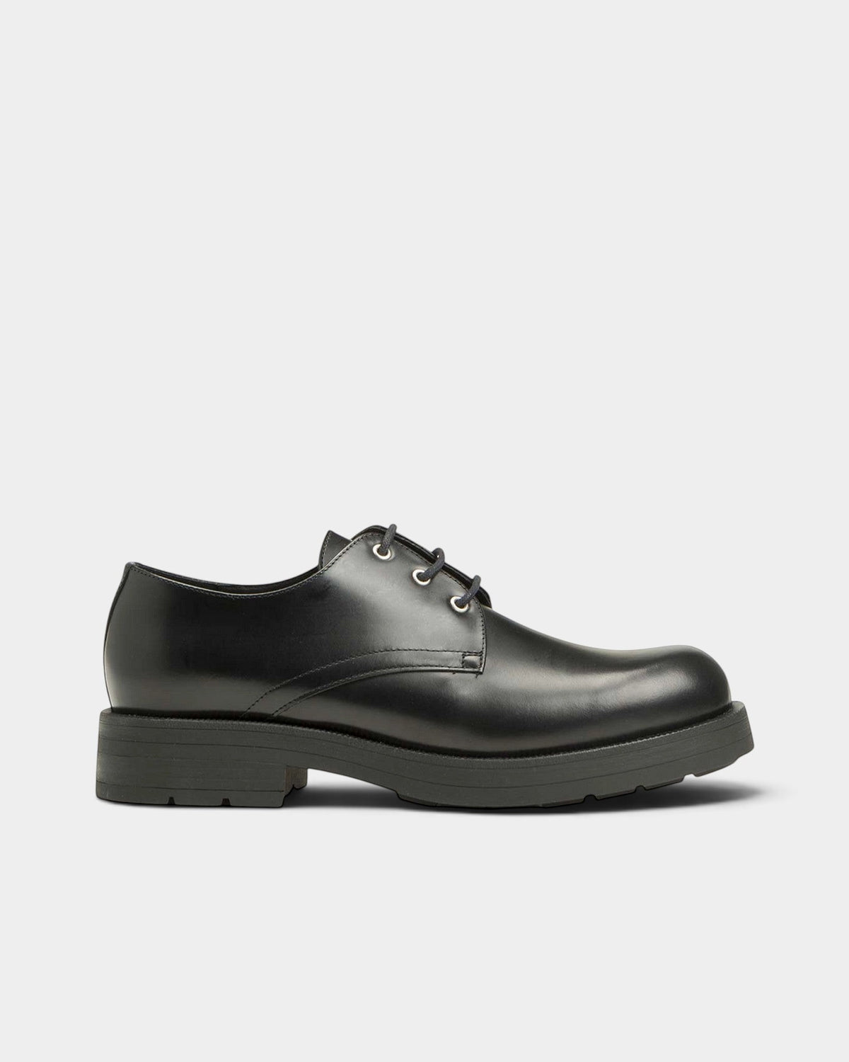 Lockwood Avenue Kleman Chemin black leather derby shoes with a thick durable sole and lace-up closure.