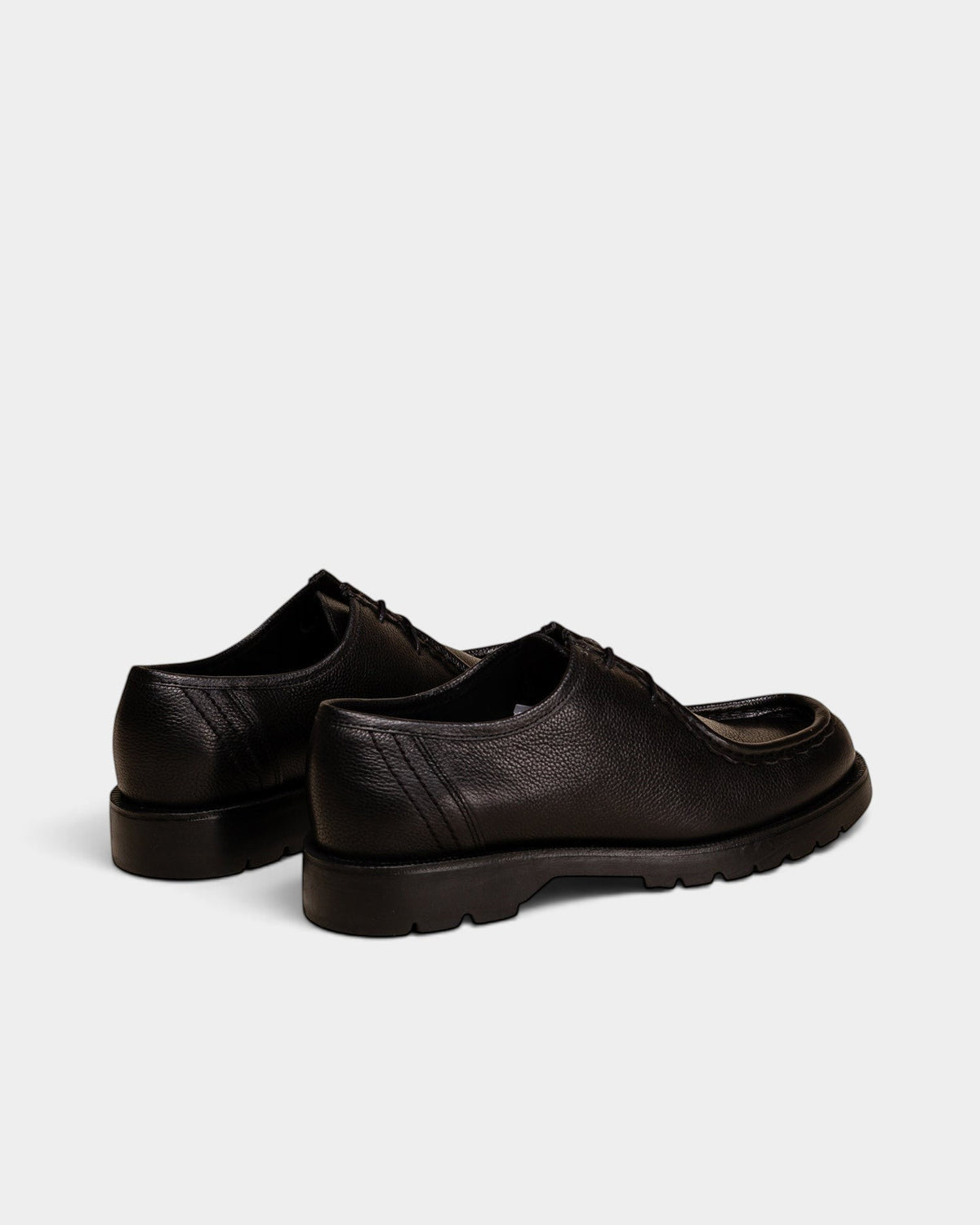 Lockwood Avenue Kleman Padror G VTG black grained vegetable-tanned leather derby shoes with lug soles