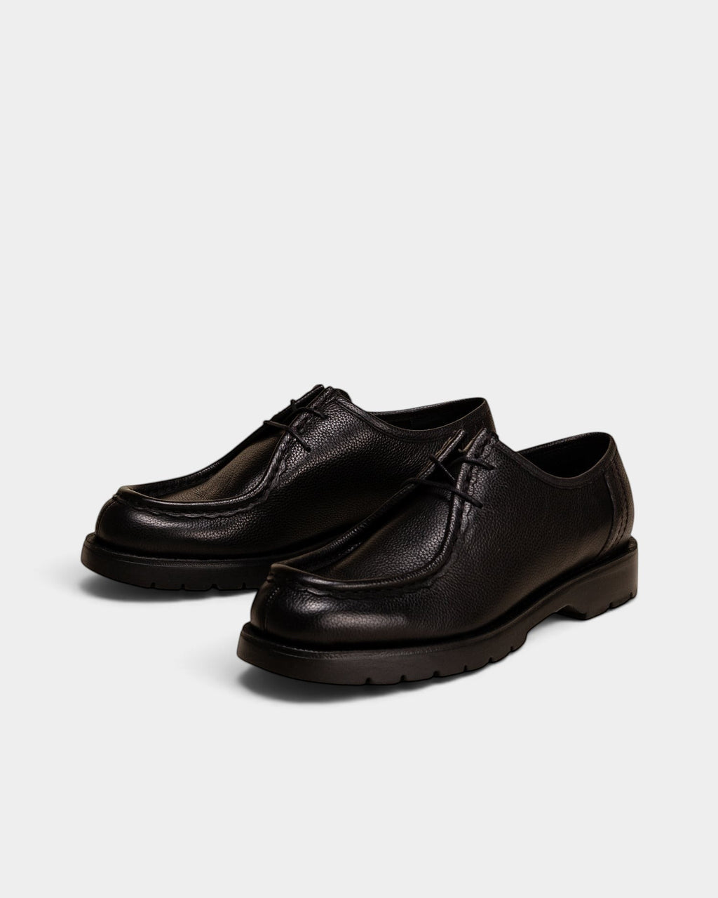 Lockwood Avenue Kleman Padror G VTG black grained vegetable-tanned leather derby shoes with lug soles