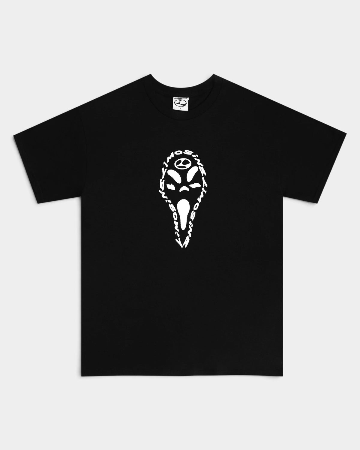 Lockwood Avenue Limosine Screamer black ringspun cotton t-shirt with white front graphic print