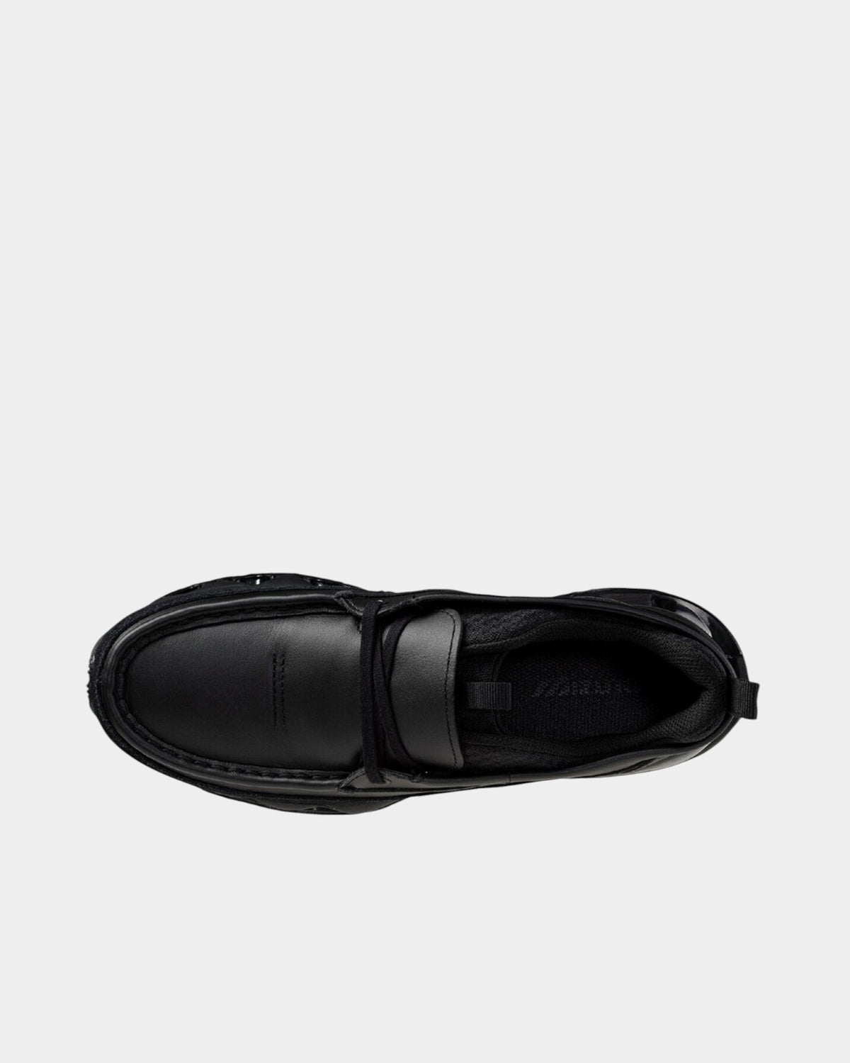 Lockwood Avenue Mizuno SL Wave Prophecy Moc shoes in all black leather with moccasin stitching and Infinity Wave sole.