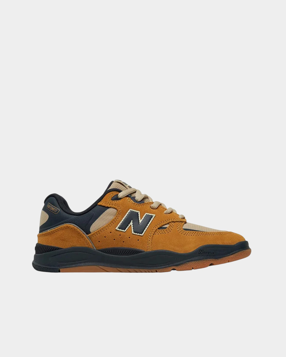Lockwood Avenue NB Numeric Tiago Lemos 1010 skate shoes in wheat-brown suede and mesh with navy blue accents