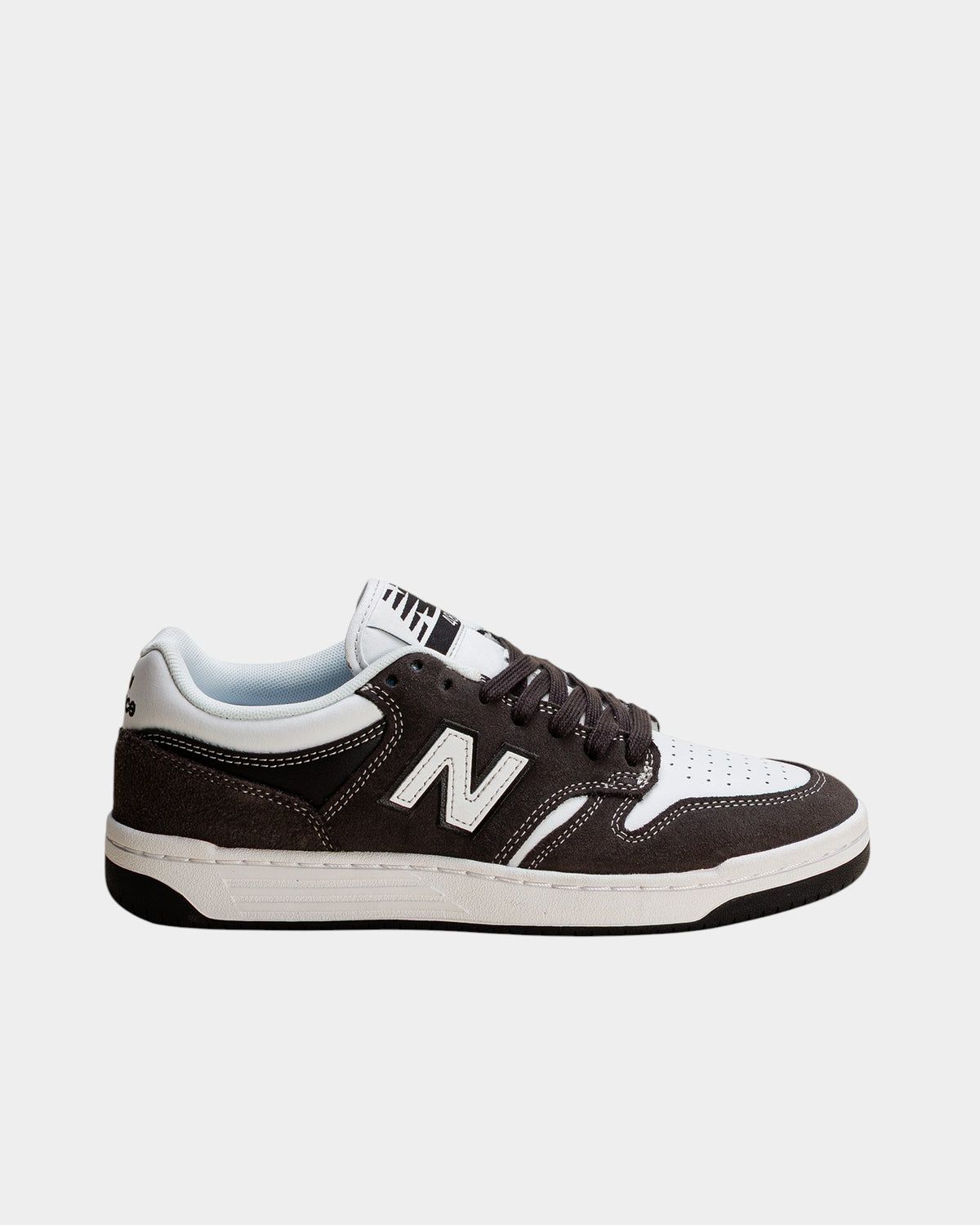 Lockwood Avenue NB Numeric 480 skate shoes in black and white suede and leather with a durable rubber outsole