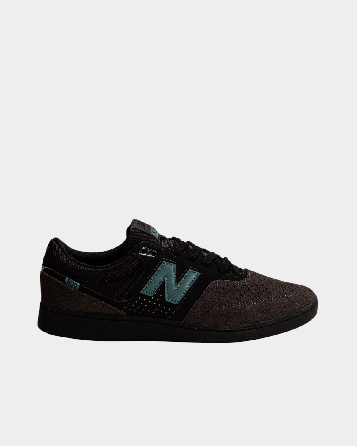 Lockwood Avenue NB Numeric Westgate 508 skate shoes in black suede and cement with spruce green accents