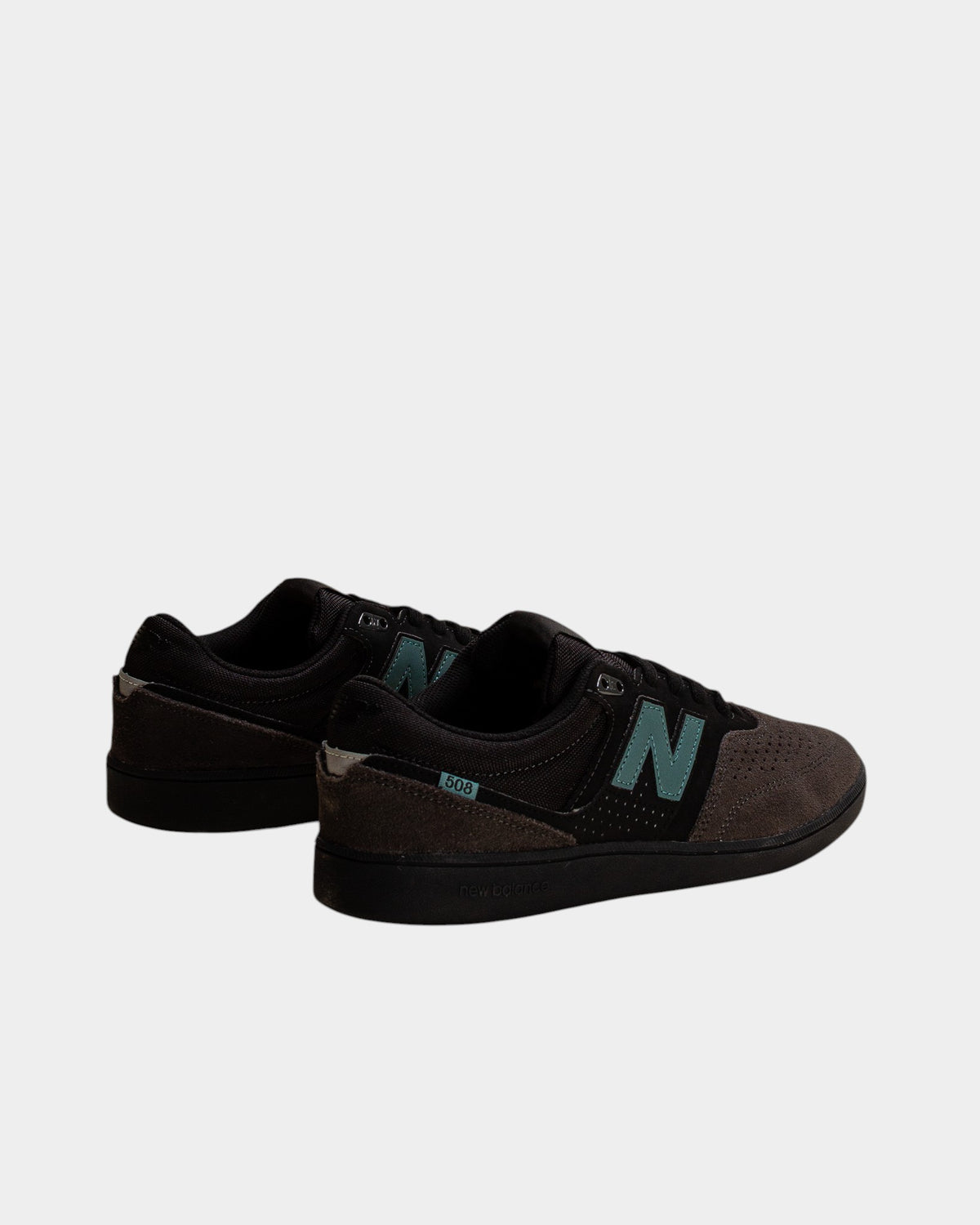 Lockwood Avenue NB Numeric Westgate 508 skate shoes in black cement and spruce green suede with reflective heel detail