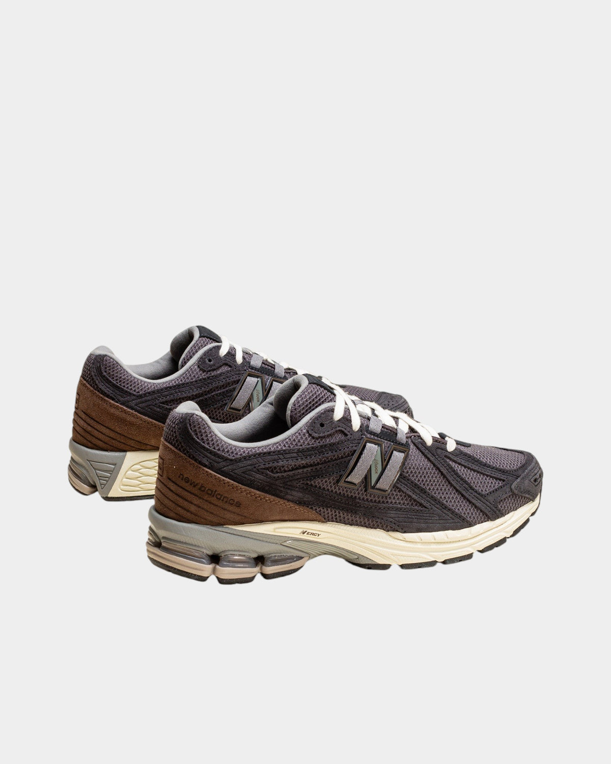 Lockwood Avenue New Balance 1906F sneakers in phantom grey and dark mushroom suede with mesh upper and ABZORB midsole.
