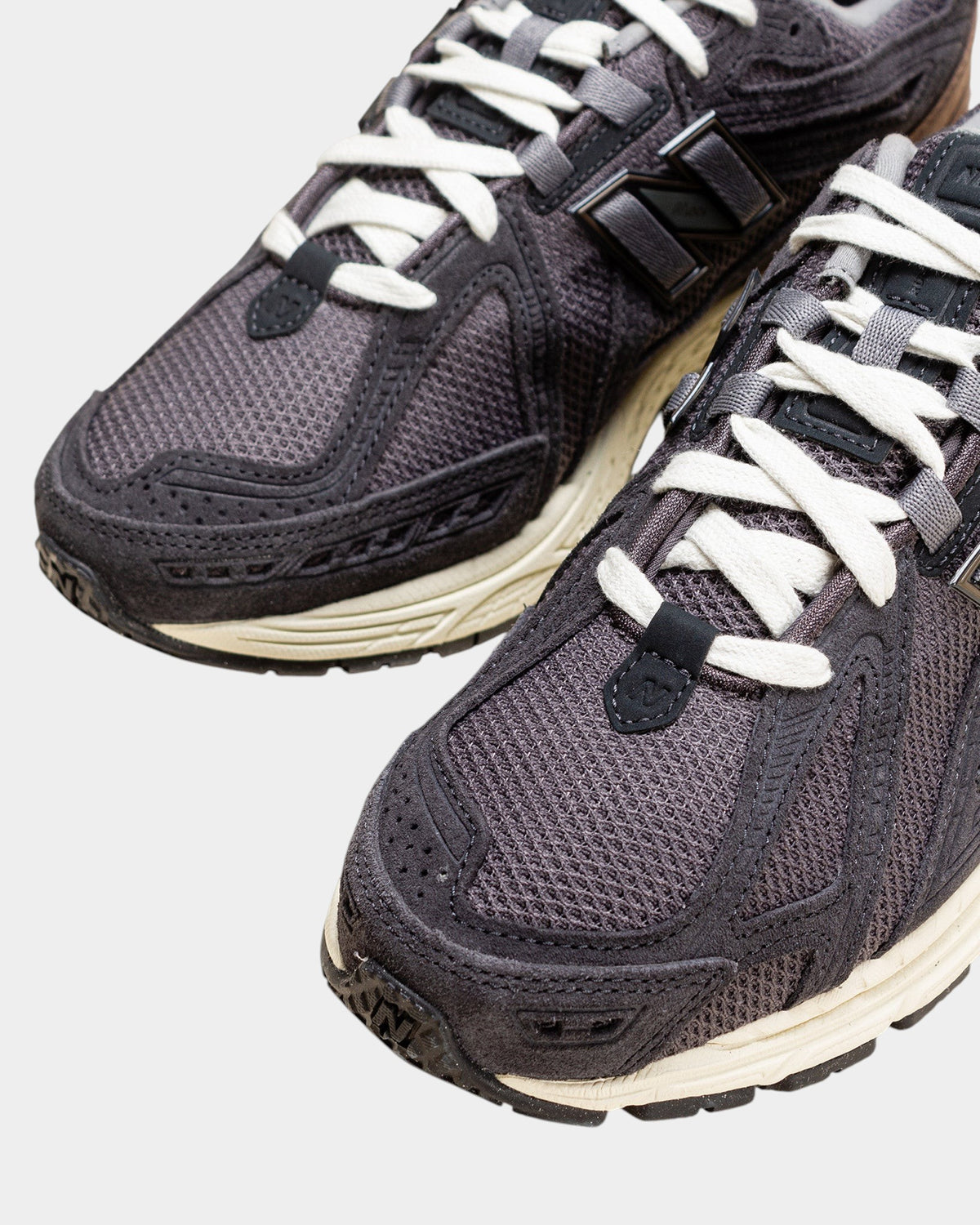 Lockwood Avenue New Balance 1906F sneakers in phantom and dark mushroom mesh with suede overlays and white laces