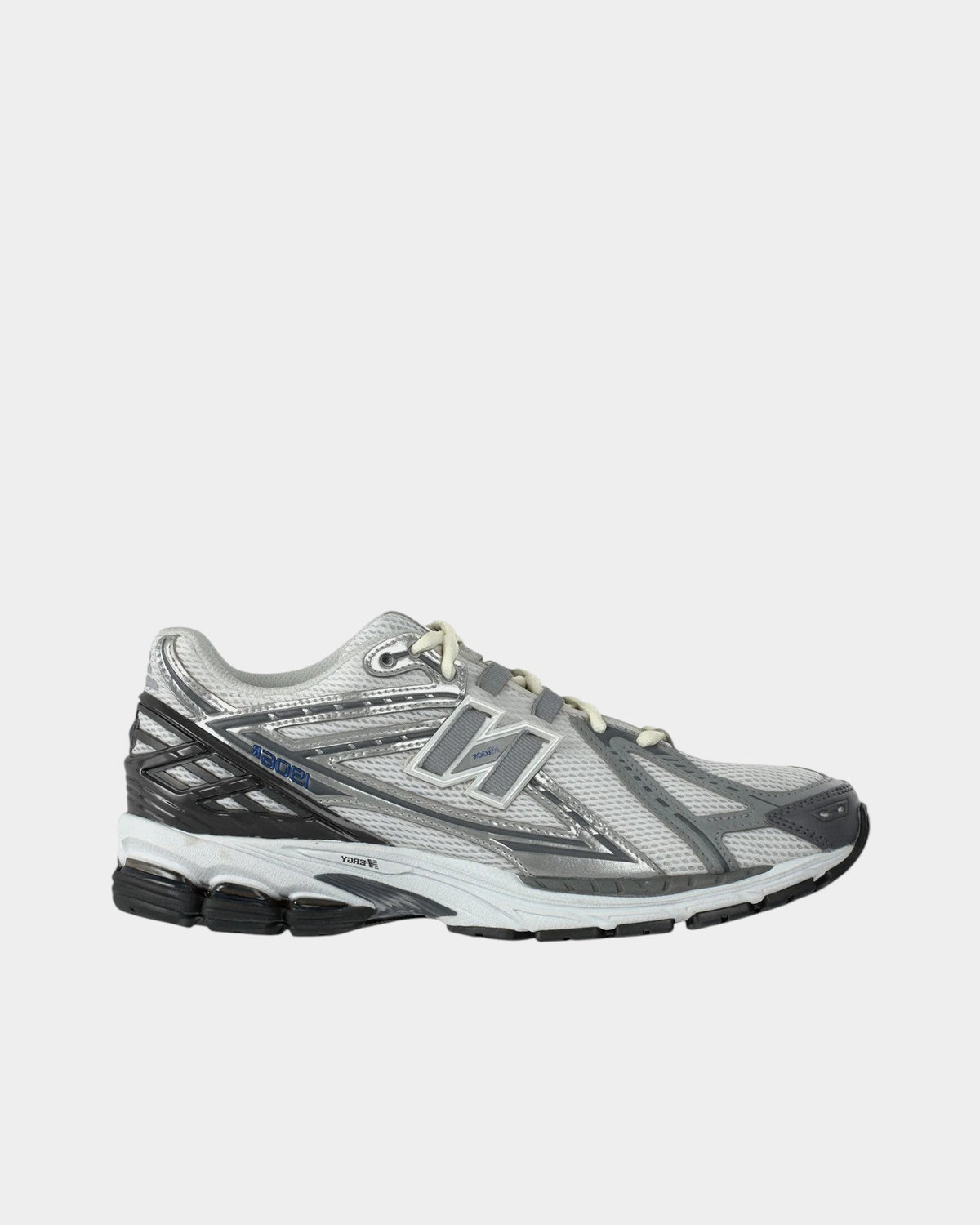 Lockwood Avenue New Balance 1906R performance running shoes in silver and grey with metallic mesh overlays