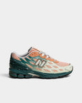 Lockwood Avenue New Balance 1906W running shoes in spruce, sparrow, and mint with webbed mesh and synthetic overlays.