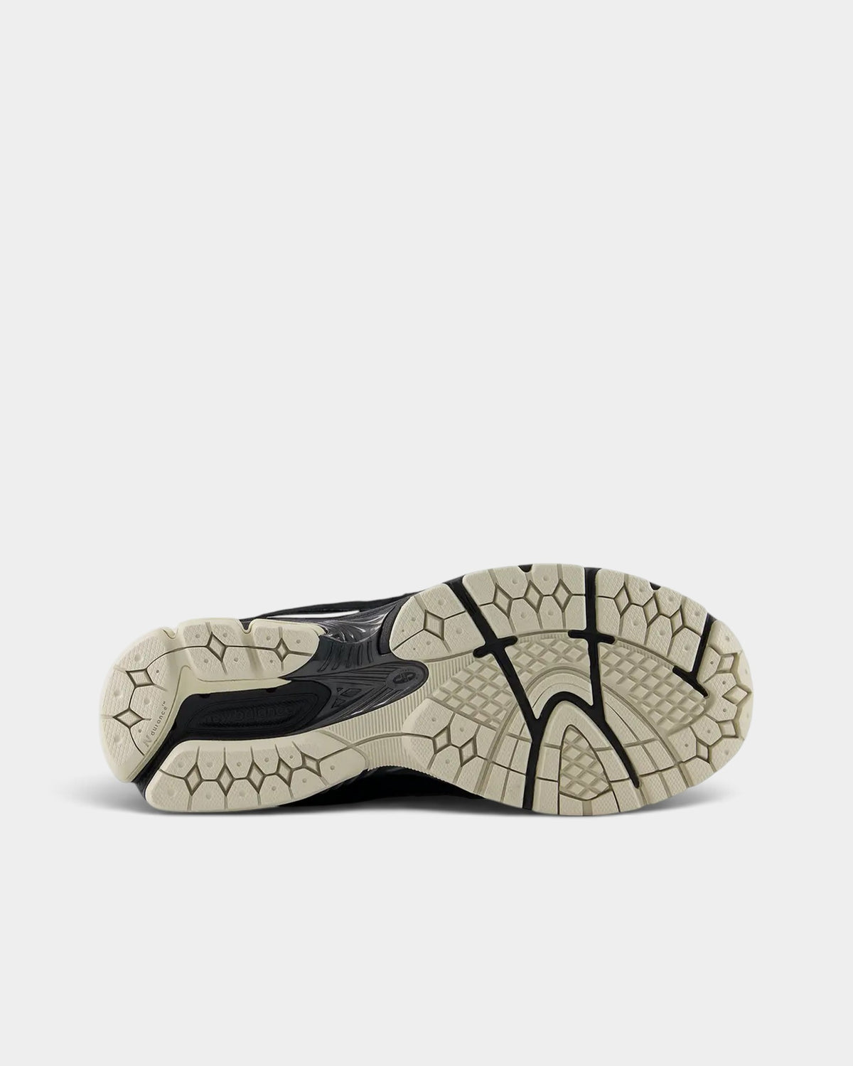 Lockwood Avenue New Balance 2002R sneaker outsole in timberwolf gray and black with N-ergy shock absorption technology