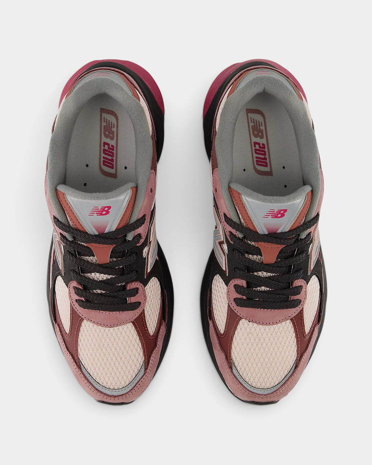Lockwood Avenue New Balance 2010 sneakers in rosewood, violet crush, and crystal pink with mesh and nubuck overlays.