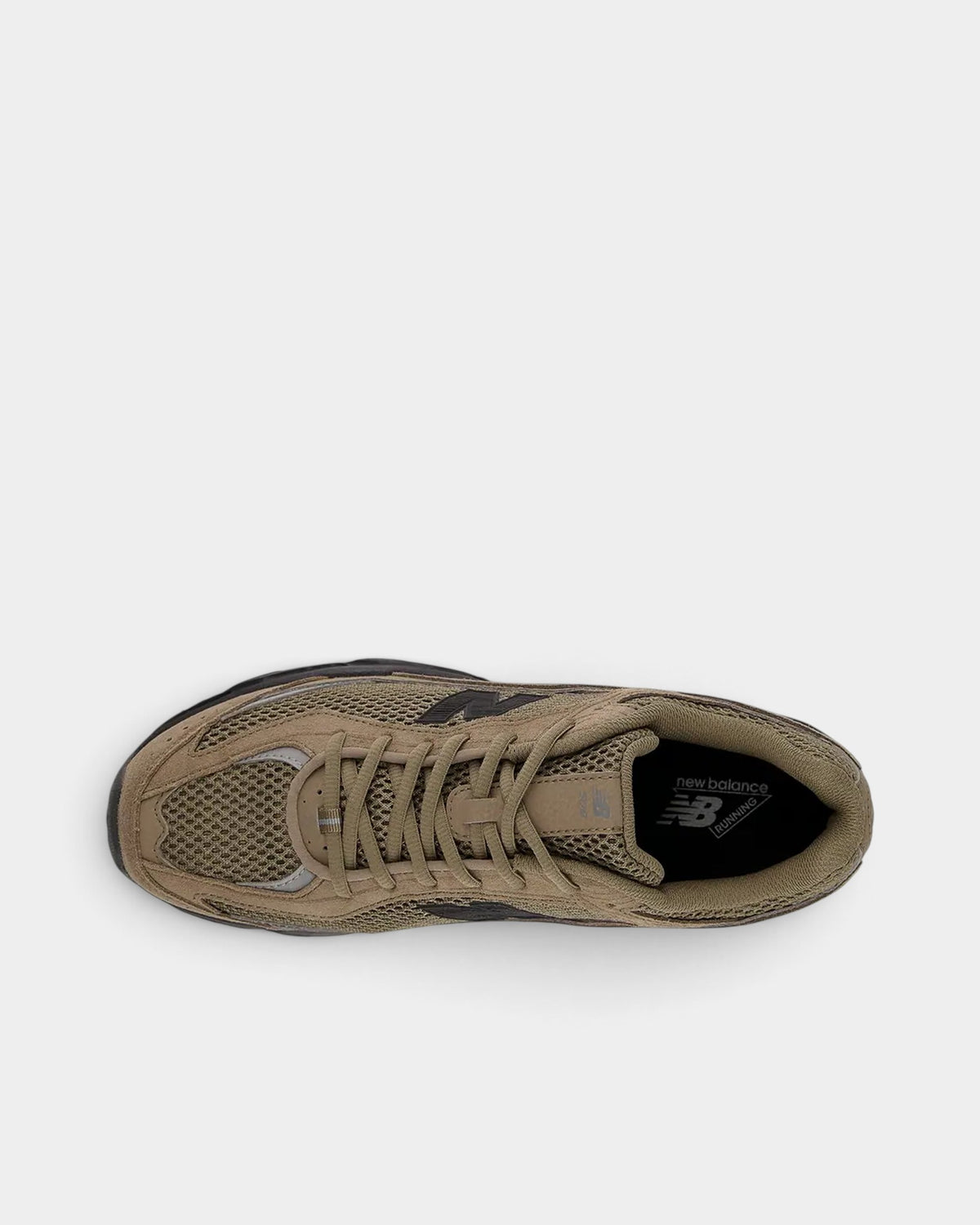 Lockwood Avenue New Balance 509 sneakers in thunder brown mesh and synthetic leather with black accents, top view.